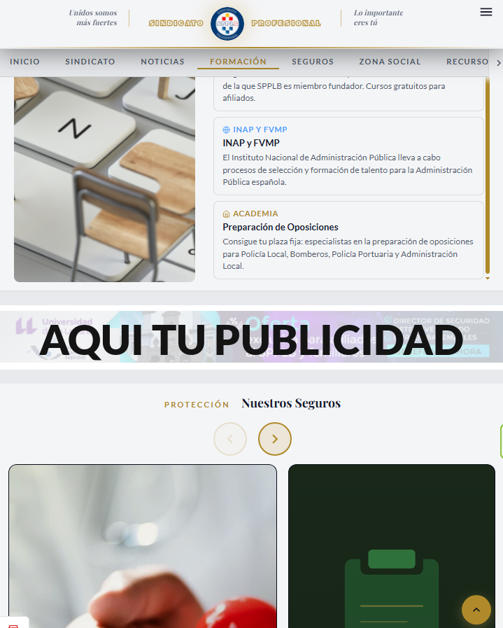 Banner entre Formación y Seguros