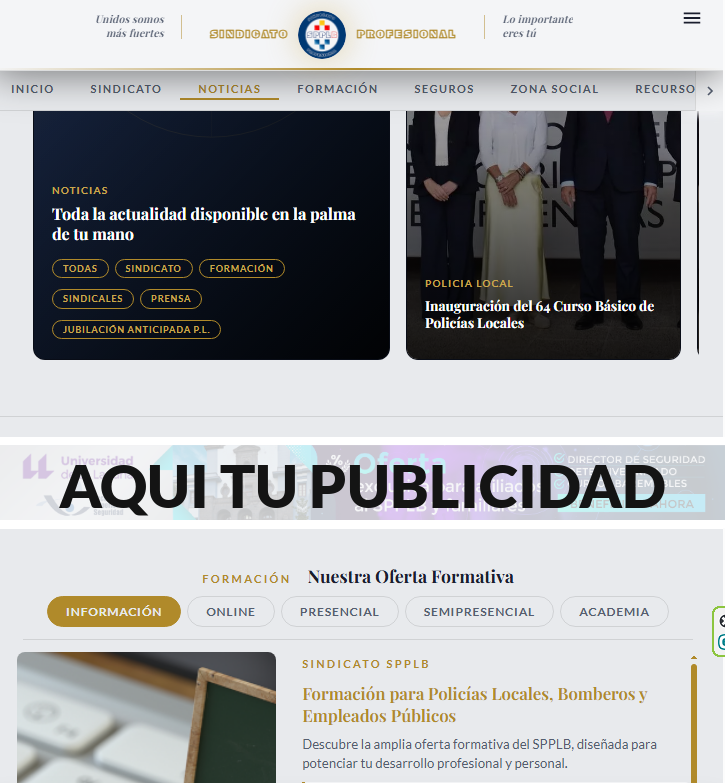 Banner entre Noticias y Formación