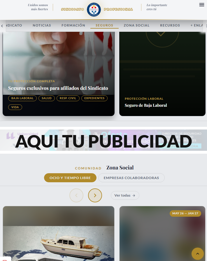 Banner entre Seguros y Zona Social